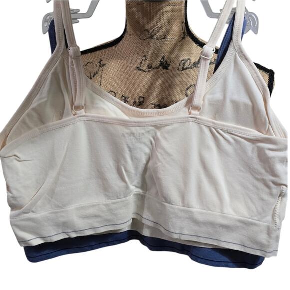 Nautica 3Pk Active Lounge Comfy Athletic Blue Sports Bra Bralettes Set Plus Size - Picture 7 of 12